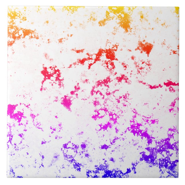 Rosa Orange Lila Marble Paint Stänk Abstrakt Kakelplatta (Framsidan)