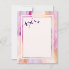 Rosa Orange Marble Gräns Anteckningskort