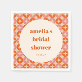 Rosa orange MidCentury Modern skräddarsydd bröllop Pappersservett