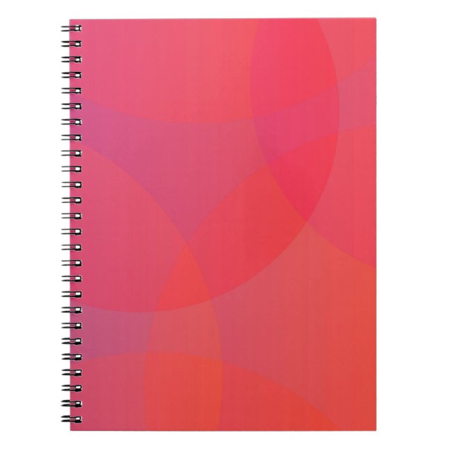 Rosa, orange, modern, enkel, coola, trendig konst anteckningsbok (Framsidan)