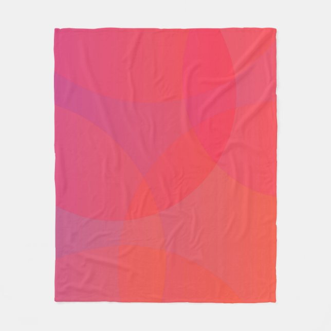 Rosa, orange, modern, enkel, coola, trendig konst fleecefilt (Framsidan)