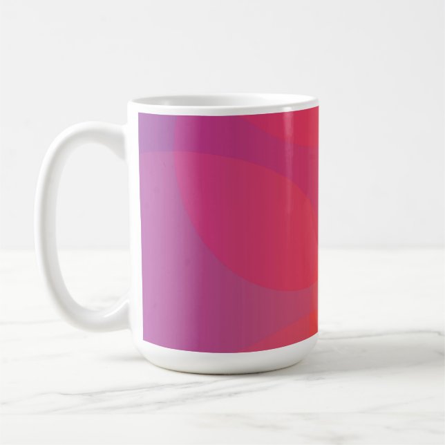 Rosa, orange, modern, enkel, coola, trendig konst kaffemugg (Vänster)