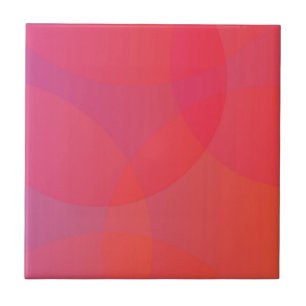 Rosa, orange, modern, enkel, coola, trendig konst kakelplatta