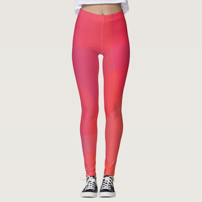 Rosa, orange, modern, enkel, coola, trendig konst leggings (Framsida)