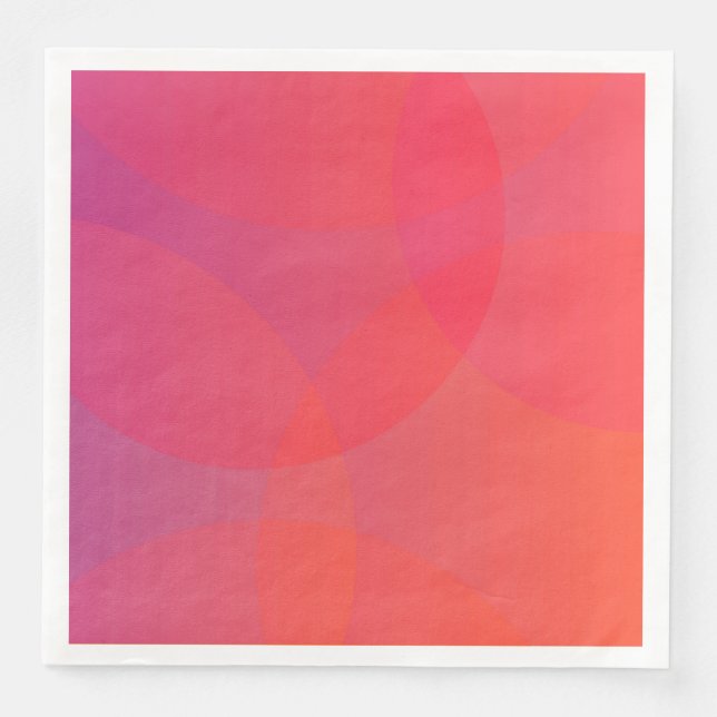 Rosa, orange, modern, enkel, coola, trendig konst pappersservett (Framsida)