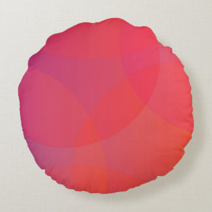 Rosa, orange, modern, enkel, coola, trendig konst rund kudde