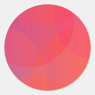 Rosa, orange, modern, enkel, coola, trendig konst runt klistermärke