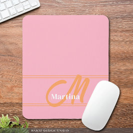 Rosa Orange Modern Monogram Initial Musmatta