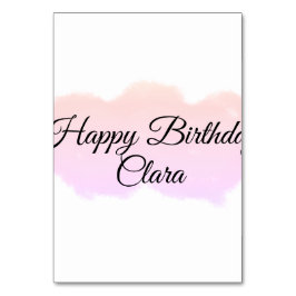 Rosa orange moln pastel grattis på födelsedagen mo bordsnummer