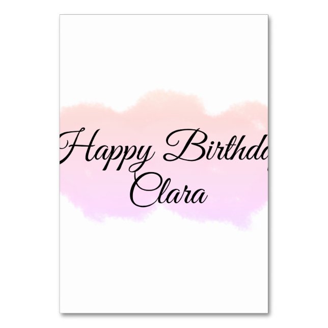 Rosa orange moln pastel grattis på födelsedagen mo bordsnummer (Framsidan)