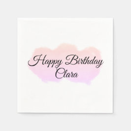 Rosa orange moln pastel grattis på födelsedagen mo pappersservett