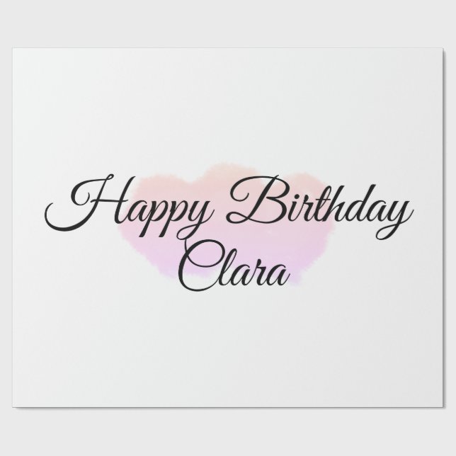 Rosa orange moln pastel grattis på födelsedagen mo presentpapper (Platt)