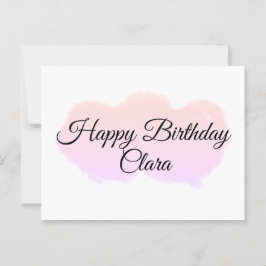 Rosa orange moln pastell glad födelsedag modern  vykort