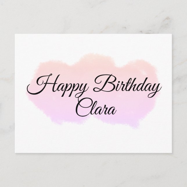 Rosa orange moln pastell glad födelsedag modern  vykort (Framsida)