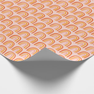 Rosa Orange Mönster Rainbow Gift Presentpapper