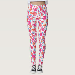 Rosa-, Orange- och blåpriskonstruktion Leggings