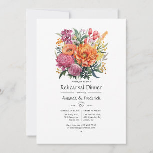 Rosa, Orange och Blommigt för Grönt - repetitionsm Inbjudningar