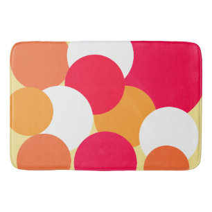 Rosa, Orange och Gult Polka dots Badrumsmatta