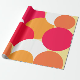 Rosa, Orange och Gult Polka dots Presentpapper