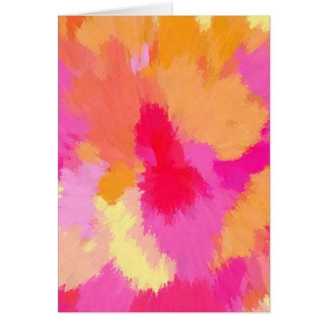 Rosa, Orange och Gult Vattenfärgsmörjningskort Hälsningskort (Framsidan)