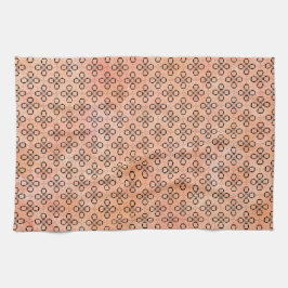 Rosa, Orange och Svarta Retro Mönster Kökshandduk