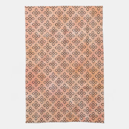 Rosa, Orange och Svarta Retro Mönster Kökshandduk