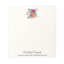 Rosa, Orange och Vit ros Blommigt Bouquet Anteckningsblock