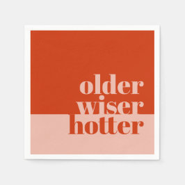 Rosa Orange Older, Wiser, Hotter Vuxen Birthday Pappersservett