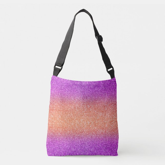 Rosa-Orange Ombre Glitter Kor-Body Bag Axelväska (Framsida)