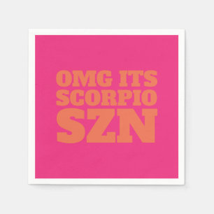 Rosa Orange OMG Det är Scorpio SZN Coola Pappersservett