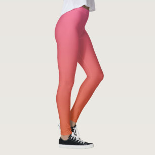 Rosa - Orange Övertoningsrör Leggings