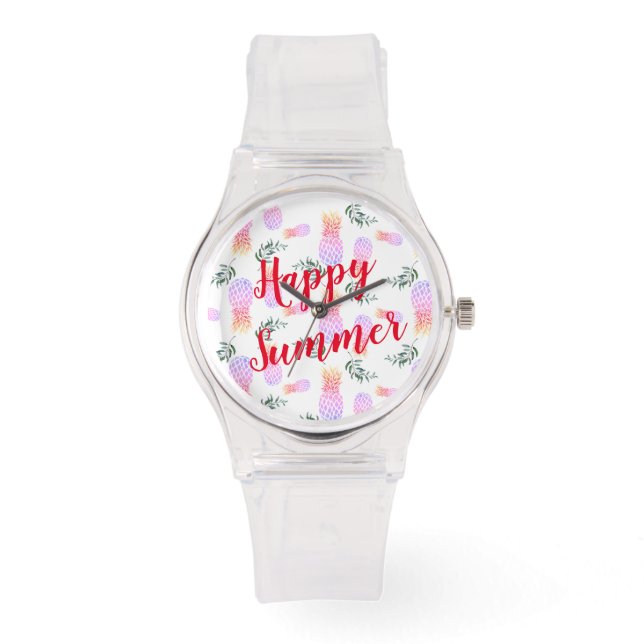 ROSA & ORANGE PINEAPPLE LYCKLIG SOMMER ARMBANDSUR (Framsida)
