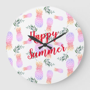 ROSA & ORANGE PINEAPPLE LYCKLIG SOMMER STOR KLOCKA