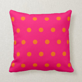 Rosa Orange Polka dots Kudde