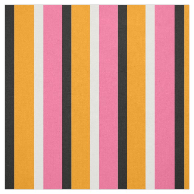 Rosa Orange Rand Mönster Design Tyg (Provkarta)