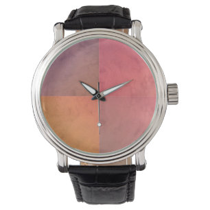 Rosa Orange Röd Pastell Akvarellmönster Armbandsur