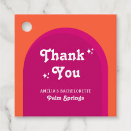 Rosa & Orange Solnedgång Retro Sällskapsresa för M Gåvor Etiketter