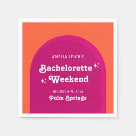 Rosa & Orange Solnedgång Retro Sängvätstuga Helg Pappersservett