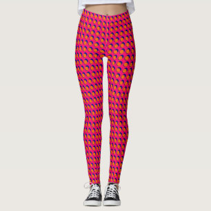 Rosa Orange Spårfläckar Leggings