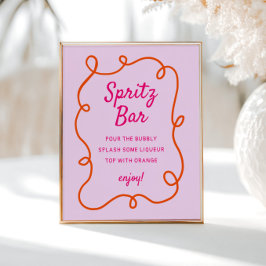 Rosa Orange Squiggle Spritz Pub Poster