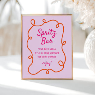 Rosa Orange Squiggle Spritz Pub Poster