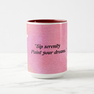 Rosa/Orange Styliserad Abstrakt Mugg