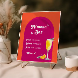 Rosa & Orange Sunset Retro Mimosa Pub Poster