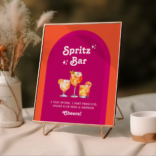 Rosa & Orange Sunset Retro Spritz Pub Poster