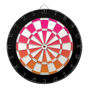 Rosa Orange, svart och vit Darttavla