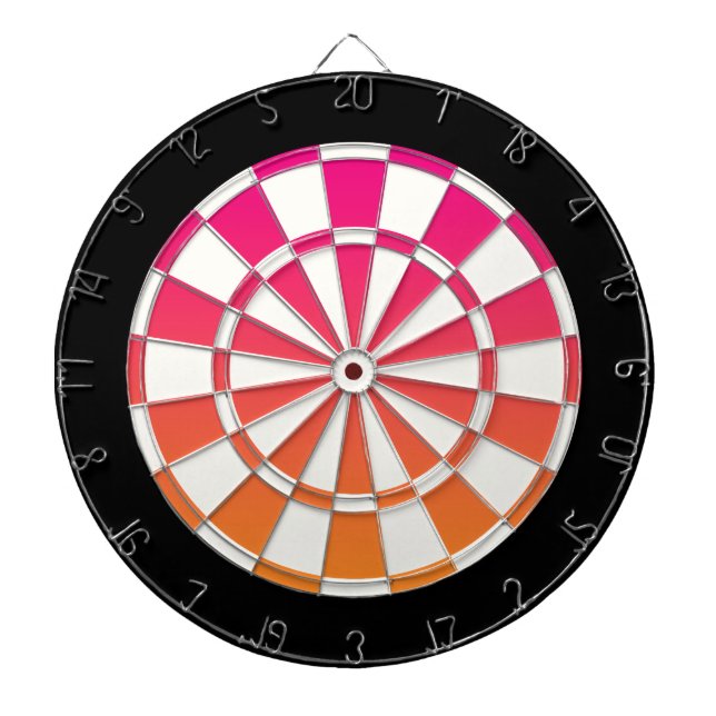 Rosa Orange, svart och vit Darttavla (Framsidan)