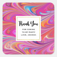 Rosa Orange Swirls Abstract Design Party Tack