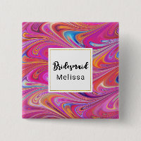 Rosa Orange Swirls Groovy Design Bridesmaid