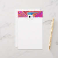 Rosa Orange Swirls Groovy Design Monogram