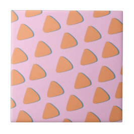 Rosa Orange Triangle Mönster Kakelplatta
